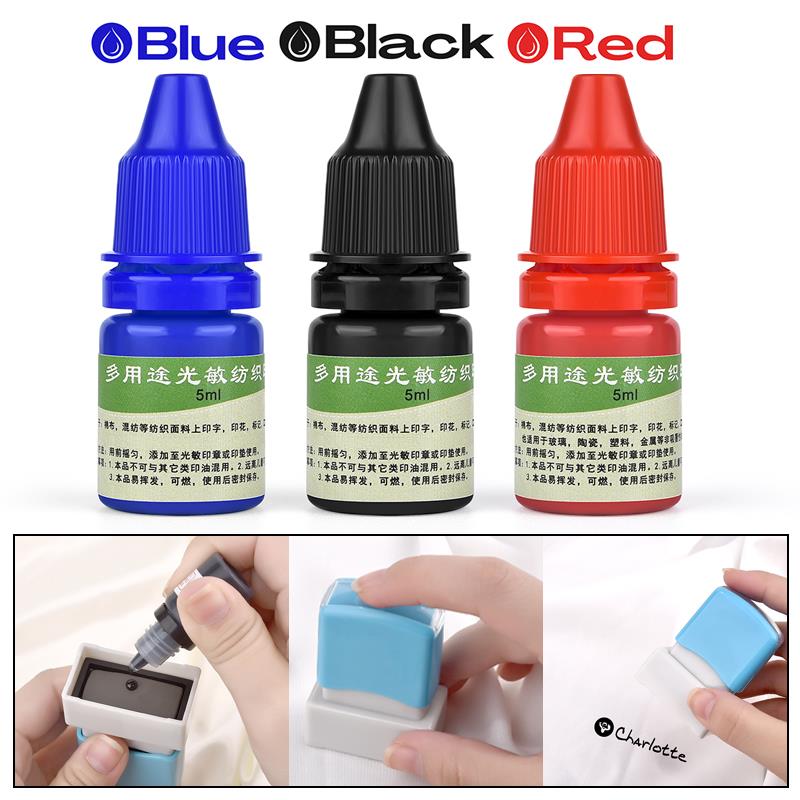 Direct To Garment Ink - 5ml 블루 레드 블랙 잉크 섬유